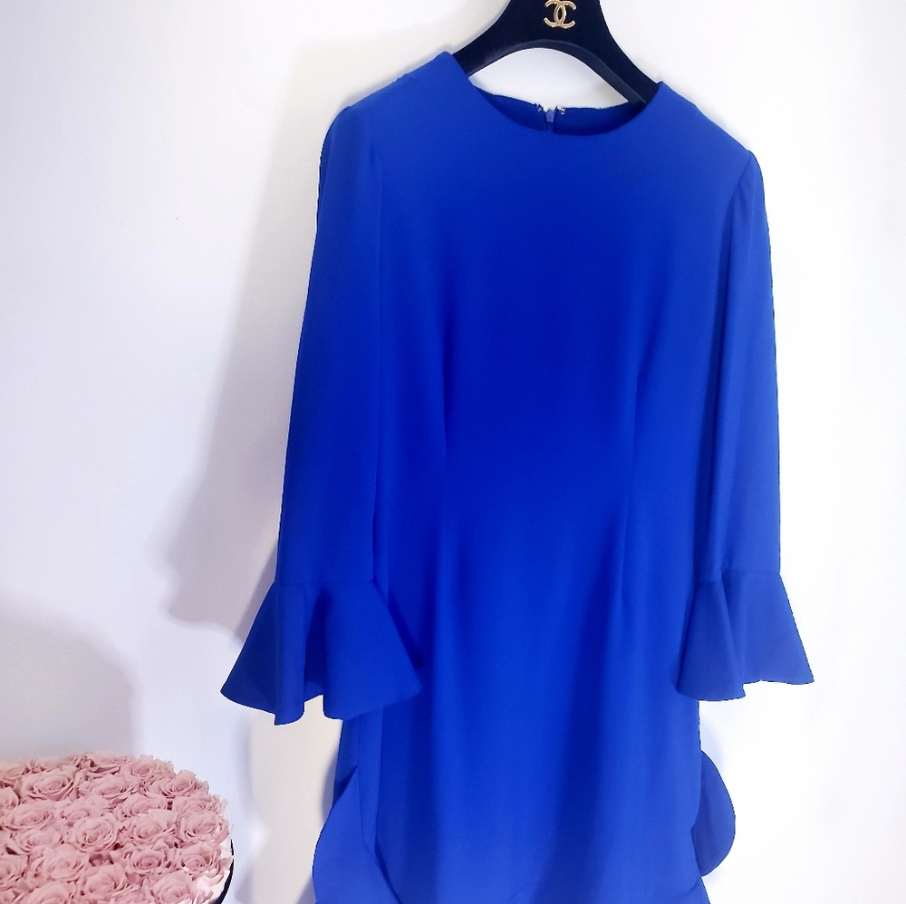 $288 JILL STUART New Royal Blue Crew Flare Dress 4 - Picture 11 of 16